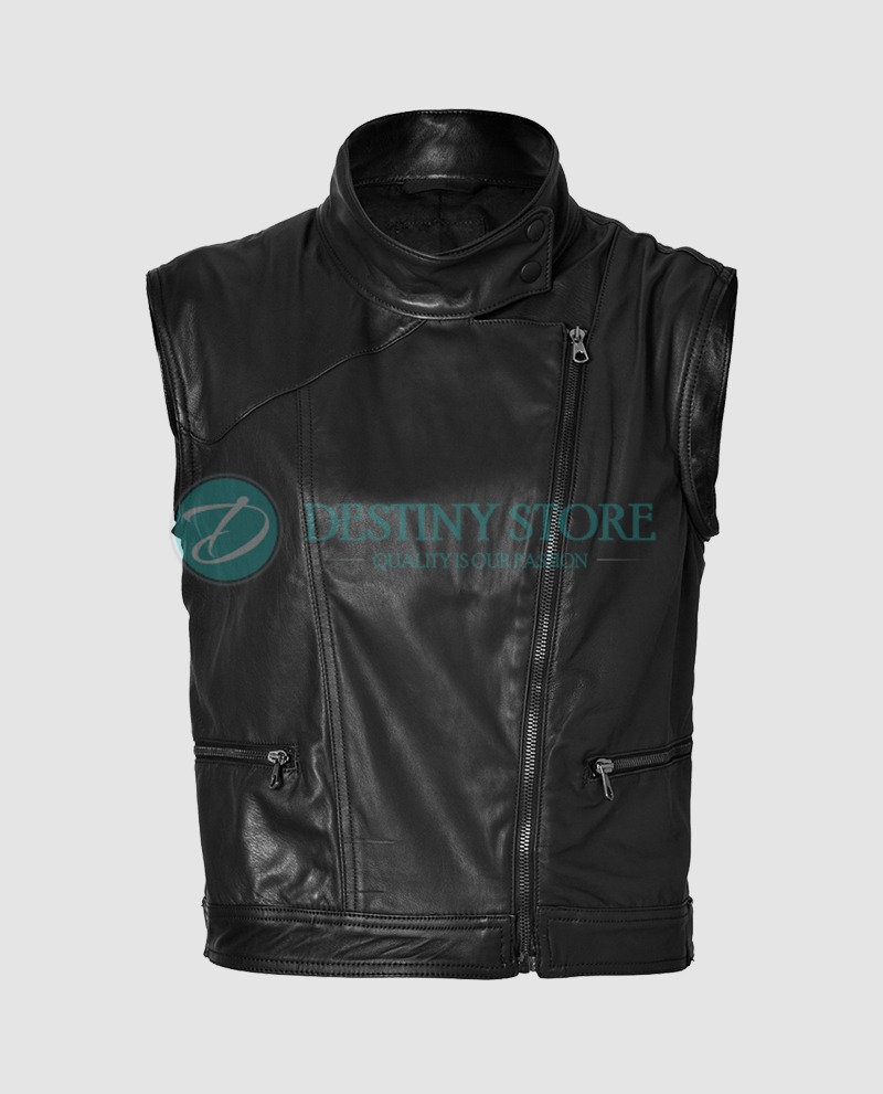Double Breasted Fashion Leather Vest