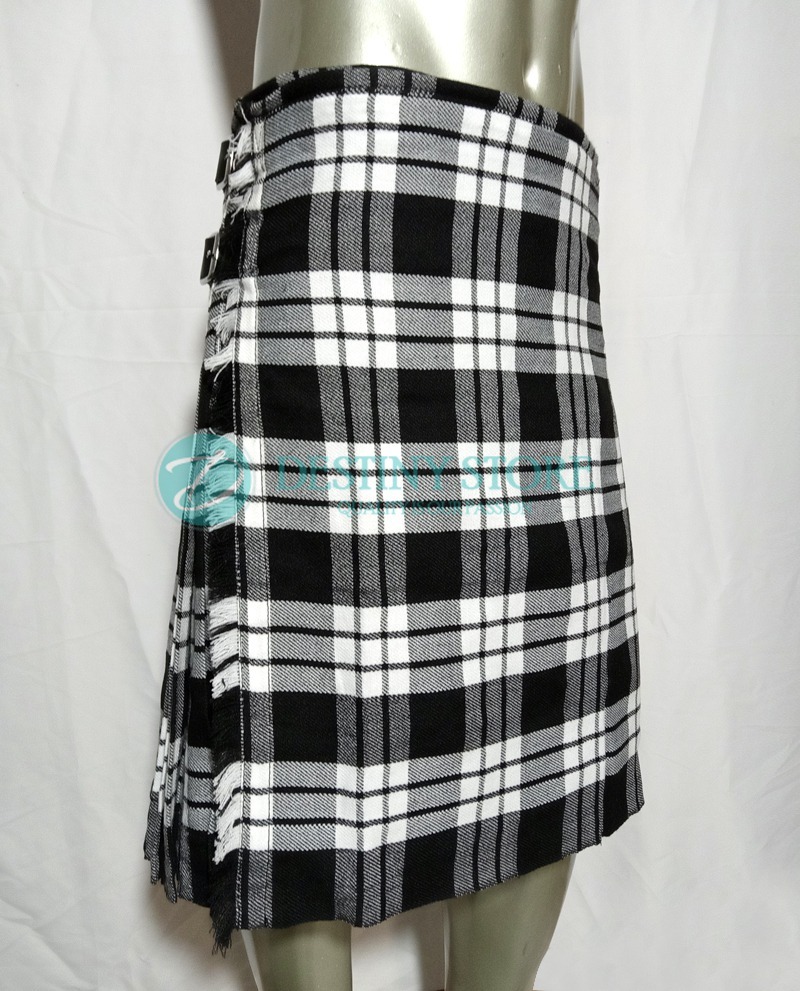 MacFarlane Black And White Ancient Tartan Men's Short