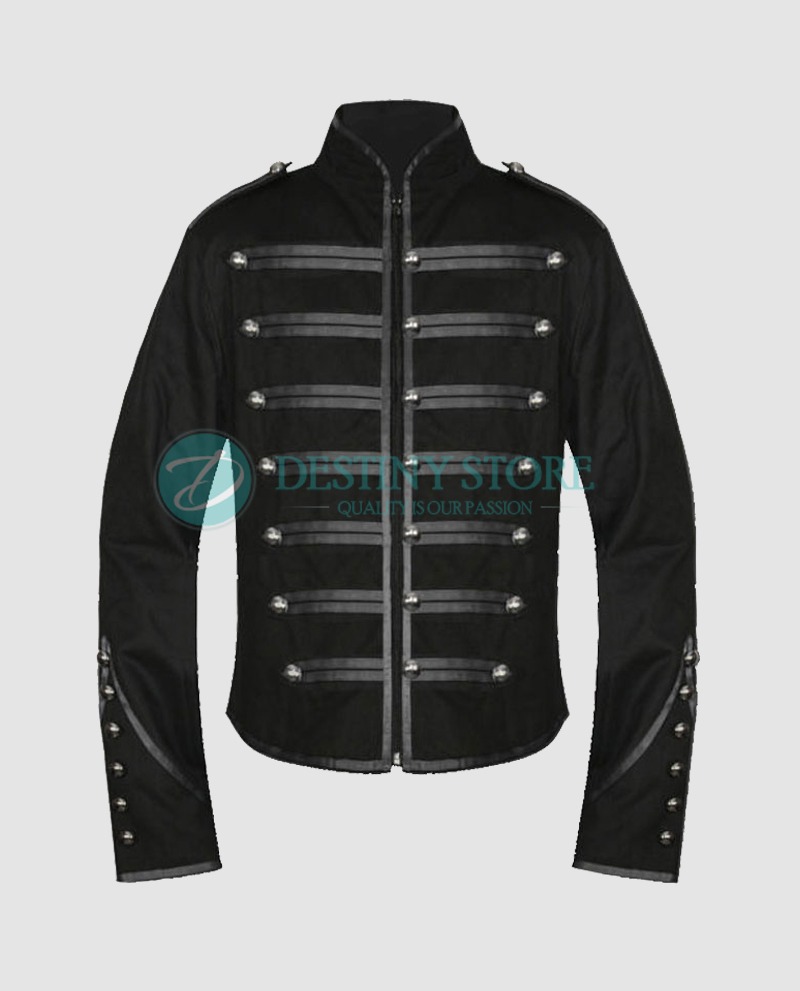 Black Military Gothic Skeleton Jacket