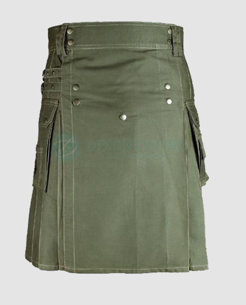 Olive Green Scout Kilt